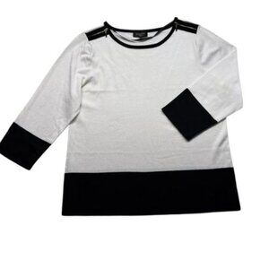 Cable & Gauge  size SP Knit top Black w White